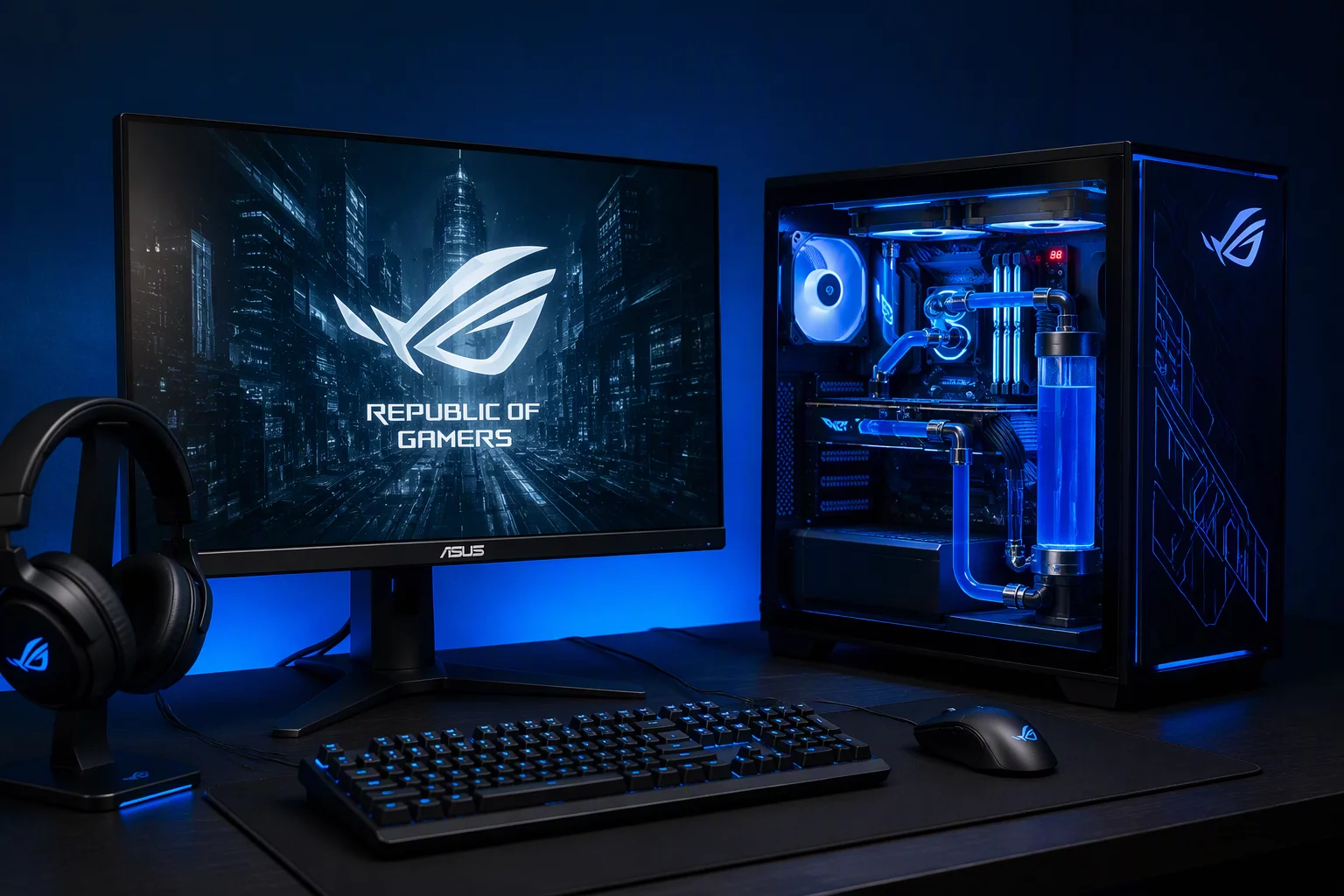 2026 LCK 결승전 무대에 공급되는 ASUS ROG 고성능 게이밍 데스크톱 및 주변기기 시스템